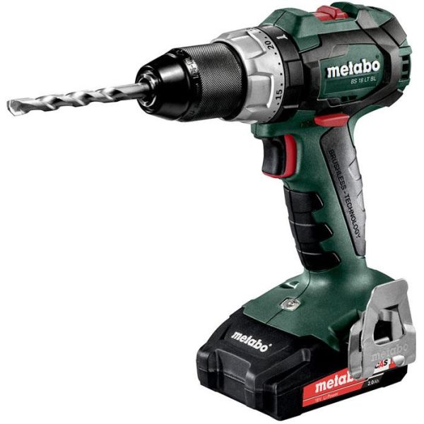 Metabo BS 18 LT BL Skruvdragare med 2 st 2,0 Ah batterier och laddare