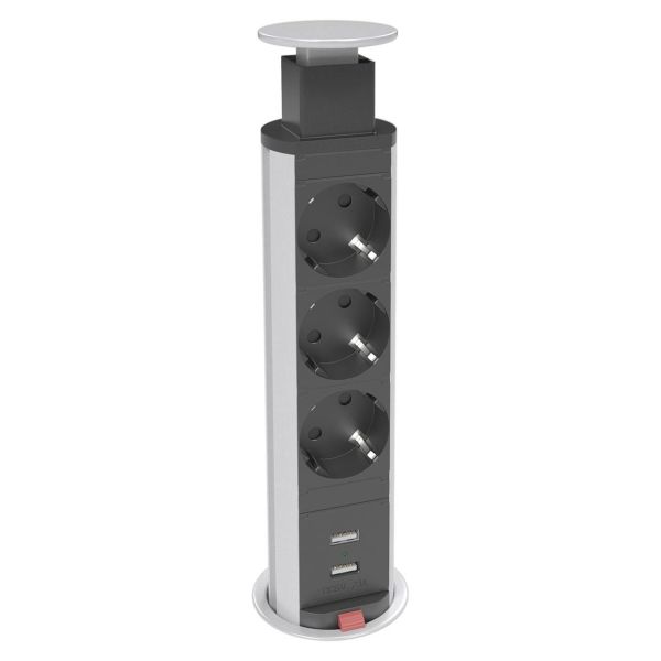 Kondator Axessline PopUp Bordsmodul 3 uttag 2 USB