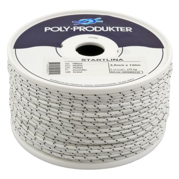 Poly-Produkter 2209282340 Startlina rundflätad 130 m Brottstyrka: 360 kg (Ø4 mm)