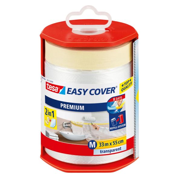 Tesa Easy Cover 4368 Skyddsfolie med maskeringstejp 33 m x 550 mm dispenser