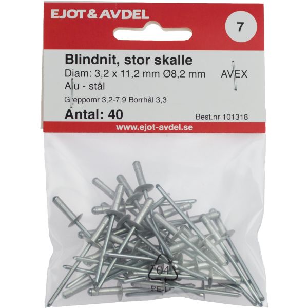 Ejot 101232 Blindnit AVEX stor skalle 4,0 x 12,3 mm 25-pack