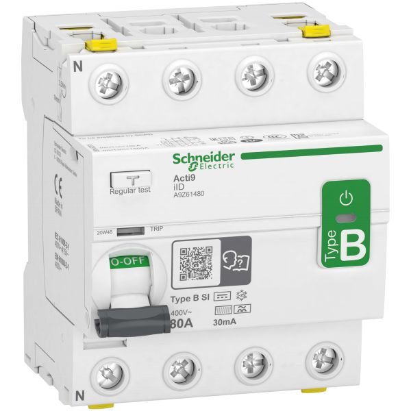 Schneider Electric Acti9 iID Jordfelsbrytare B-SI 4-polig 80A 30mA