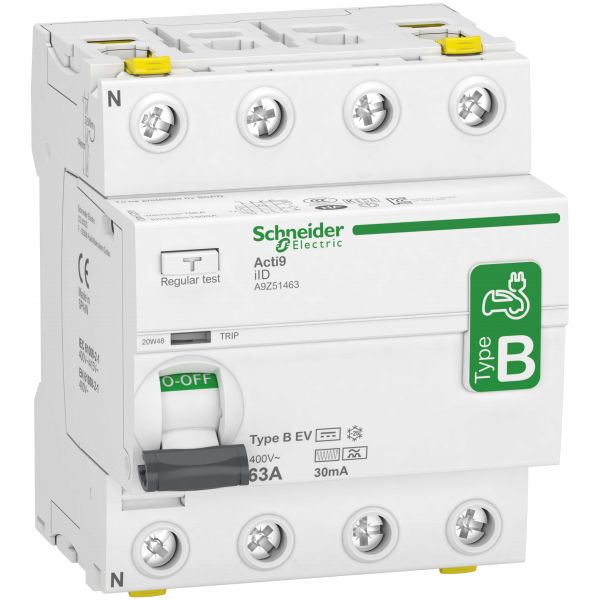 Schneider Electric Acti9 iID Jordfelsbrytare B-EV 4-polig 63A 30mA