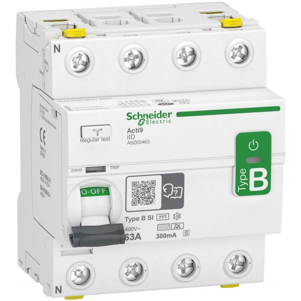 Schneider Electric Acti9 iID Jordfelsbrytare B-SI 4-polig 63A 300mA (S)