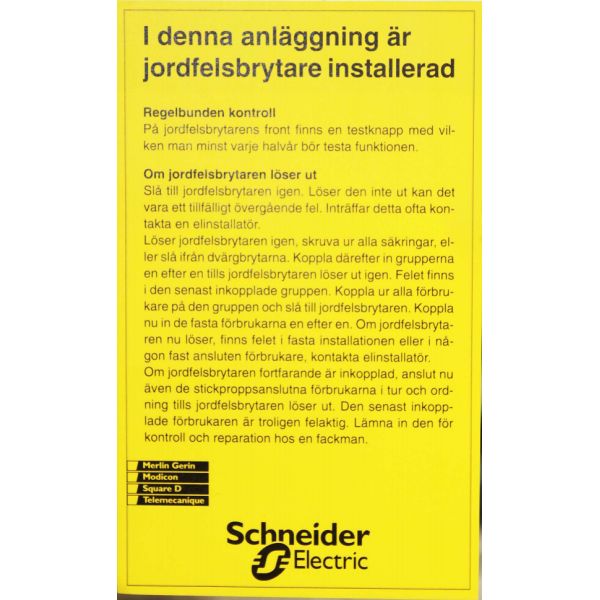 Schneider Electric S23000 Anvisningsskylt 10-pack