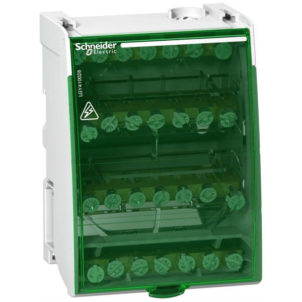 Schneider Electric LGY410028 Distributionsblock 4 pol 100 A 4×7 skruvanslutningar