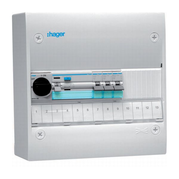 Hager GD113SF Centralapparat Typ: Gamma IP30 1 x 13 moduler