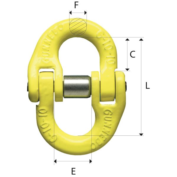 Gunnebo G-6-10 Kopplingslänk klass 10 Maxlast: 1,5T