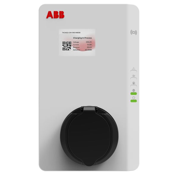 ABB 6AGC081281 Laddbox med uttag 22 kW RFID 4G MID