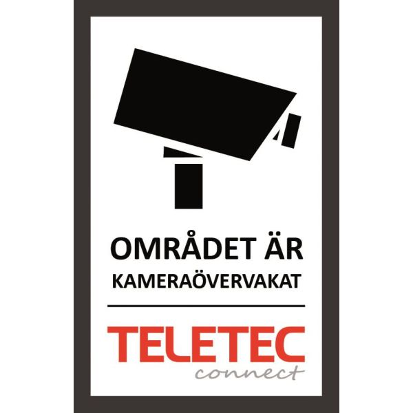Teletec Connect 111855 Kameraskylt självhäftande 47 x 73 mm
