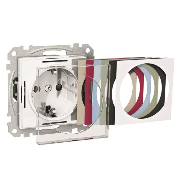 Schneider Electric Exxact WDE004493 Vägguttag 1-vägs jordat transparent 16A