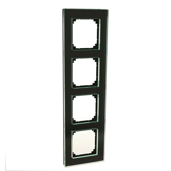 Schneider Electric Exxact Solid Kombinationsram 4-fack glas Svart