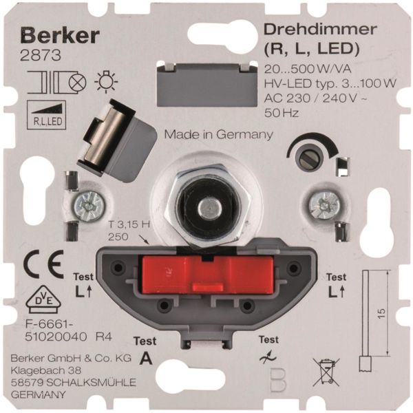 Hager 2873 Vriddimmerinsats för LED 3-100W S.1