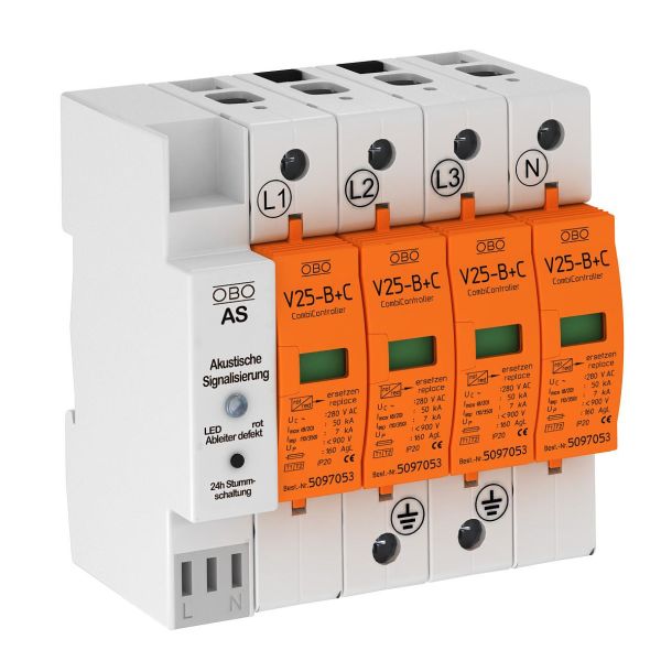 Obo Bettermann 5097193 Överspänningsskydd 4-polig akustisk signalering