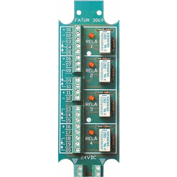 Alarmtech 3069.03 Reläplint 4 reläer 24 V DC Skruv