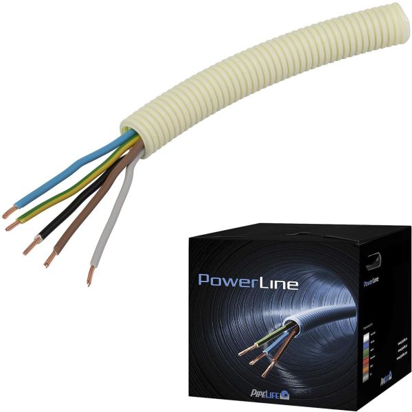 Pipelife FK PowerLine Kabel fördragen PVC- och halogenfri 5G2.5 mm² 20 mm x 50 m