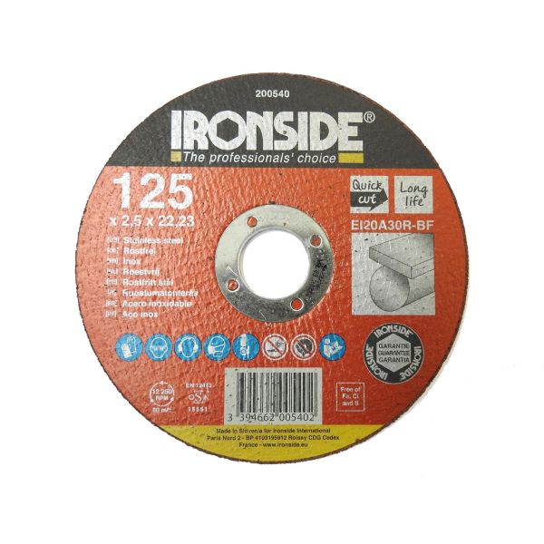 Ironside 200540 Kapskiva 125 mm F41 EI20 Inox 125×2,5×22 mm