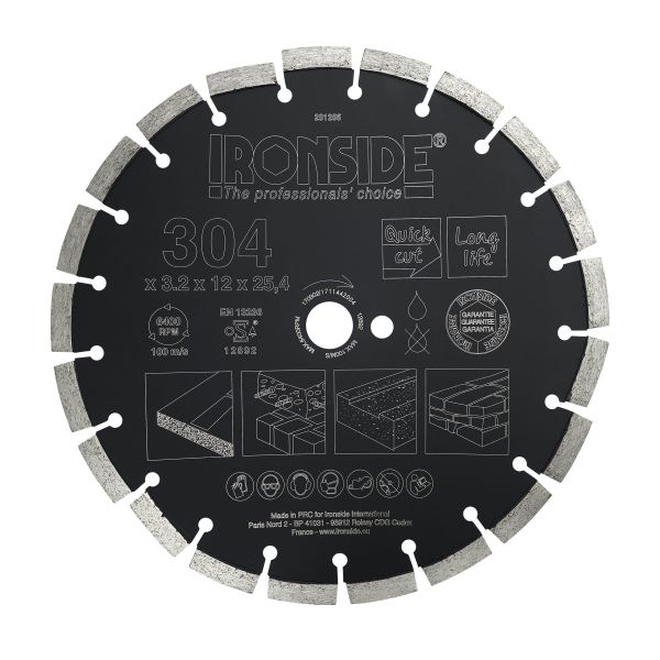 Ironside 201205 Diamantkapskiva 304×25,4×3,2 mm