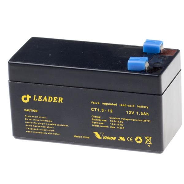 Leader CTG1.3-12 Blybatteri Leader 12V 97x43x48 mm 1.3Ah