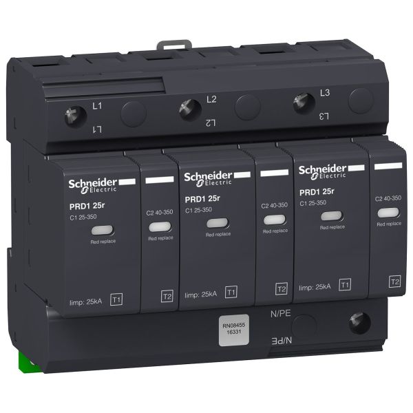 Schneider Electric 16331 Överspänningsskydd med signalkontakt PDR1 25R 3P 25 kA