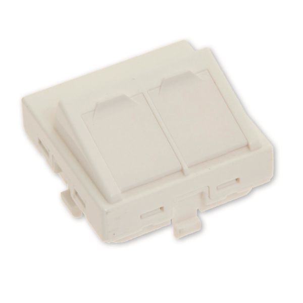 Eurolan 16A-00-08WT Centrumplatta 2 x RJ45 45 x 45 mm