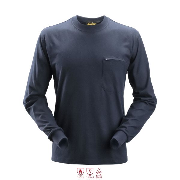 Snickers Workwear 2460 ProtecWork T-shirt marinblå långärmad M