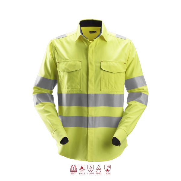 Snickers Workwear 8562 ProtecWork Skjorta varsel gul 4XL