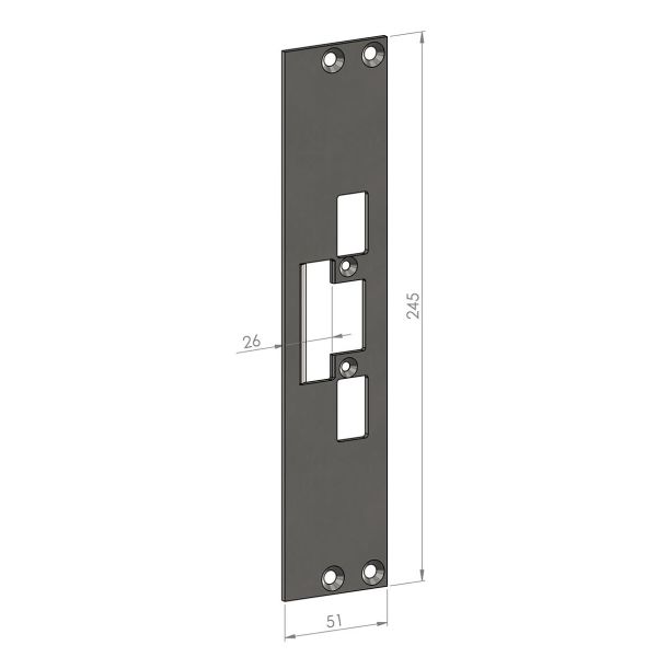 SAFETRON SA31-26 Monteringsstolpe plan rostfritt stål 26 mm