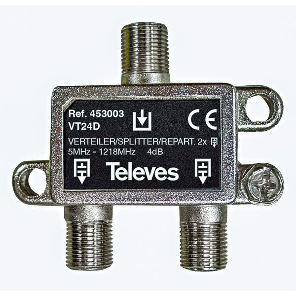 Televes VT24D Fördelare 5-1218 MHz F-anslutning 2-vägs