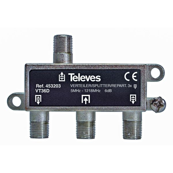 Televes VT36D Fördelare 5-1218 MHz F-anslutning 3-vägs
