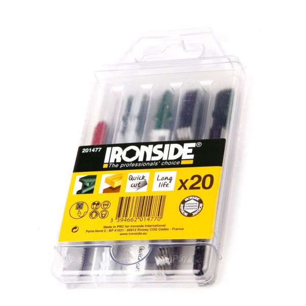 Ironside 201477 Sticksågsbladsats 20 delar för trä & metall