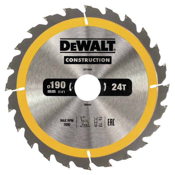 Dewalt DT1944-QZ Sågklinga 190 x 30 mm 24T