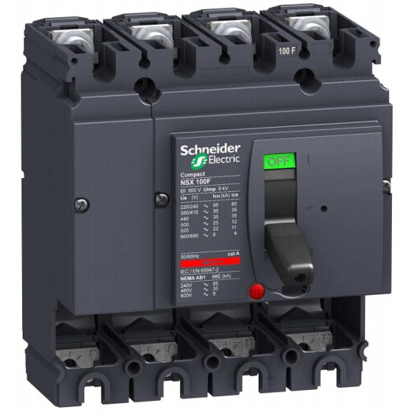 Schneider Electric ComPact NSX100B Effektbrytare 4-pol 100 A 25 kA