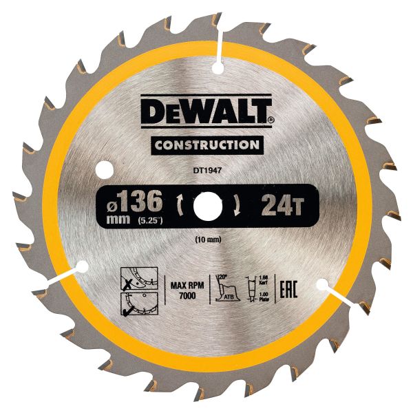 Dewalt DT1947-QZ Sågklinga 136 x 10 mm 24T