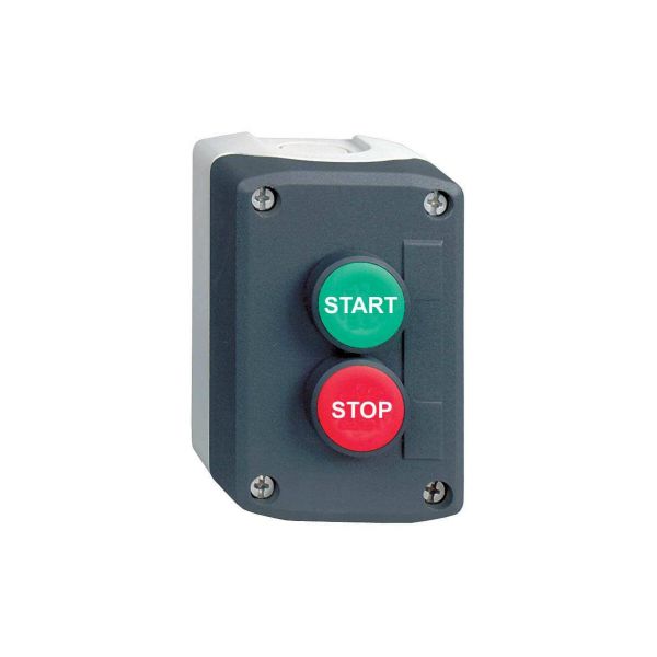 Schneider Electric XALD215 Tryckknappslåda Start/stop komplett Startknapp och stoppknapp