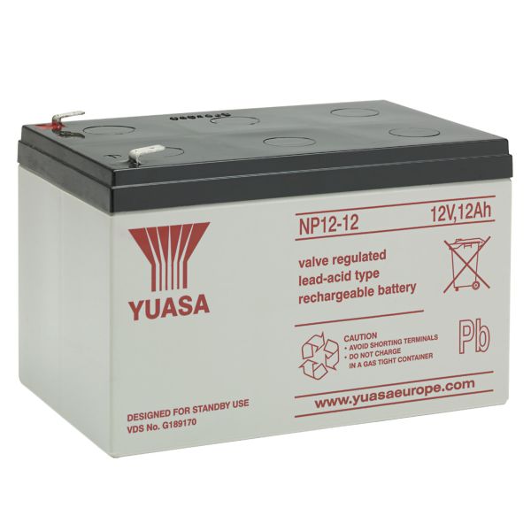 Yuasa NP12-12 Blybatteri ventilreglerat 12 V 12 Ah
