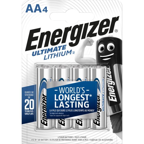 Energizer Ultimate Lithium Litiumbatteri AA, 1,5 V, 4-pack AA