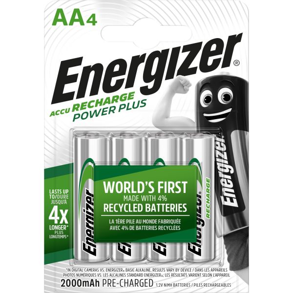 Energizer Recharge Power Plus Batteri laddningsbart AA 1,2 V 4-pack