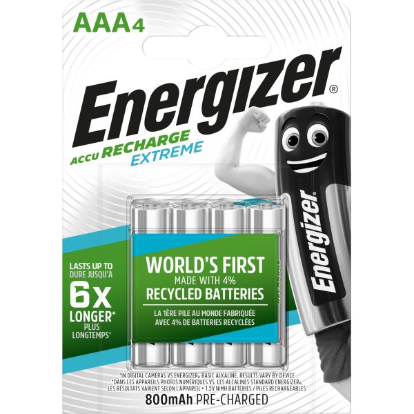 Energizer Recharge Extreme Batteri laddningsbart AAA 1,2 V 4-pack