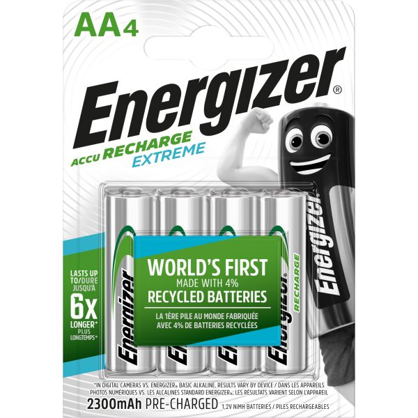 Energizer Recharge Extreme Batteri laddningsbart AA 1,2 V 4-pack