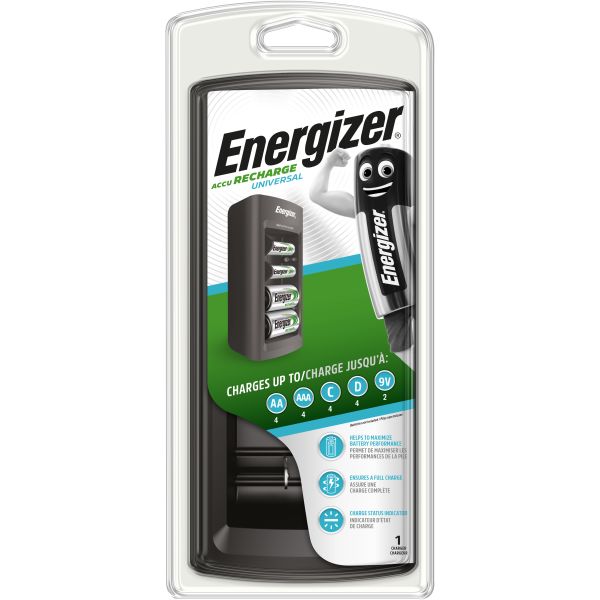 Energizer Accu Recharge Batteriladdare AA AAA C D och 9 V
