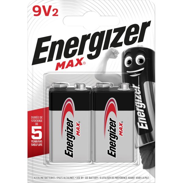 Energizer Max Batteri 9V/522 2-pack