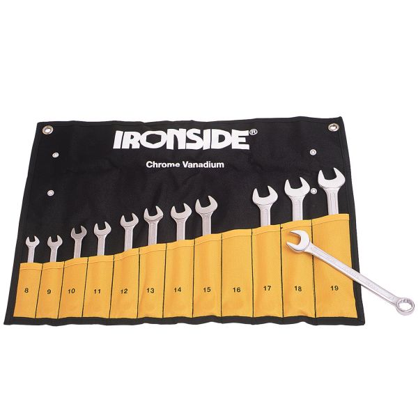 Ironside 112301 Blocknyckelsats 12 delar 8-19 mm i väska