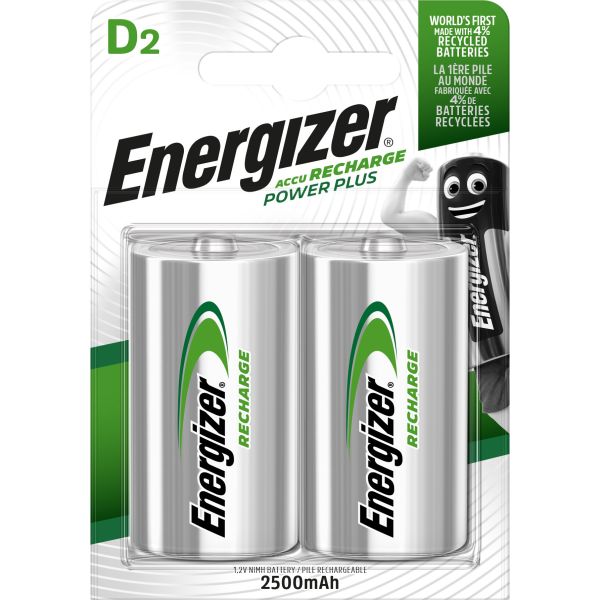 Energizer Recharge Power Plus Batteri laddningsbart D 1,2 V 2-pack D