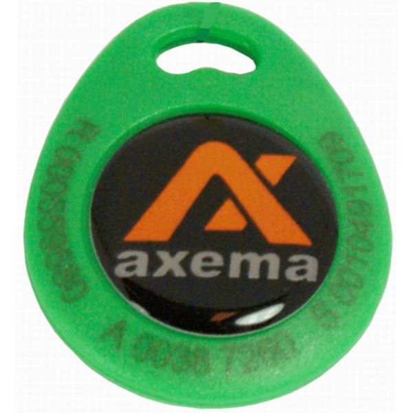 Axema PR-4 Nyckelbricka grön lasergraverad ID-kod