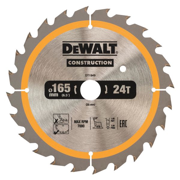 Dewalt DT1949-QZ Sågklinga 24T 165 x 20 mm