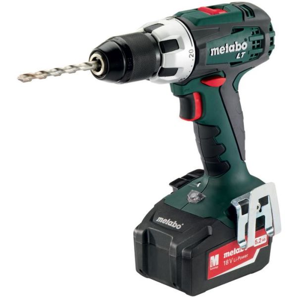 Metabo BS 18 LT Skruvdragare med 2 st 5,2 Ah batterier och laddare