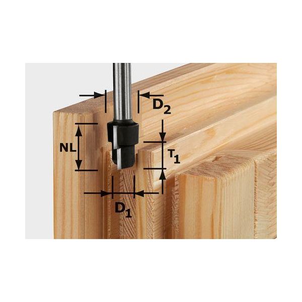 Festool HW D16,3/12,3/9,3 S12 Stegfräs 12mm spindel