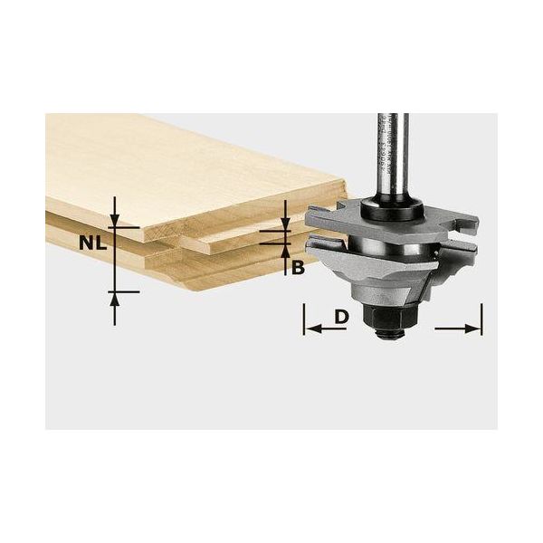 Festool HW S8 D46 x D12-FD Profilfräs 8mm HW-skaft