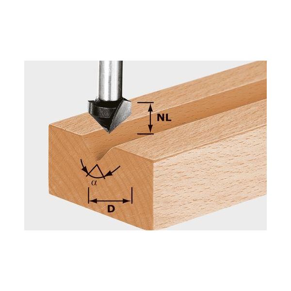 Festool HS S8 D11/9,5/60° V-notfräs 8mm spindel